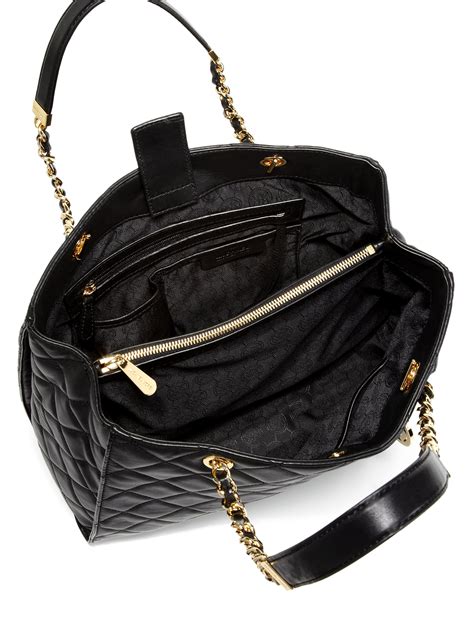 michael kors tote bag black uk|michael kors quilted bag black.